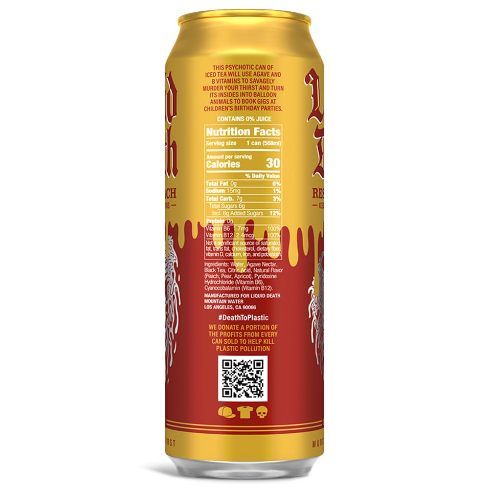 Alternative view of Liquid Death Rest in Peach Tea Single, 19.2 FZ
