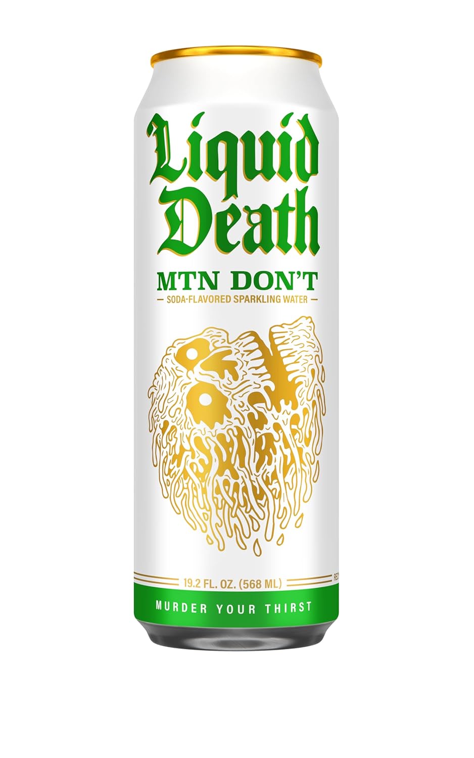 Alternative view of Liquid Death Soda-Flavored Sparkling Water - Mnt Don't (Lemon, Lime), Less Sugar*, Huge Flavor, No Caffeine, No Artificial Sweeteners, King Size 19.2 Fl Oz (Pack of 12)