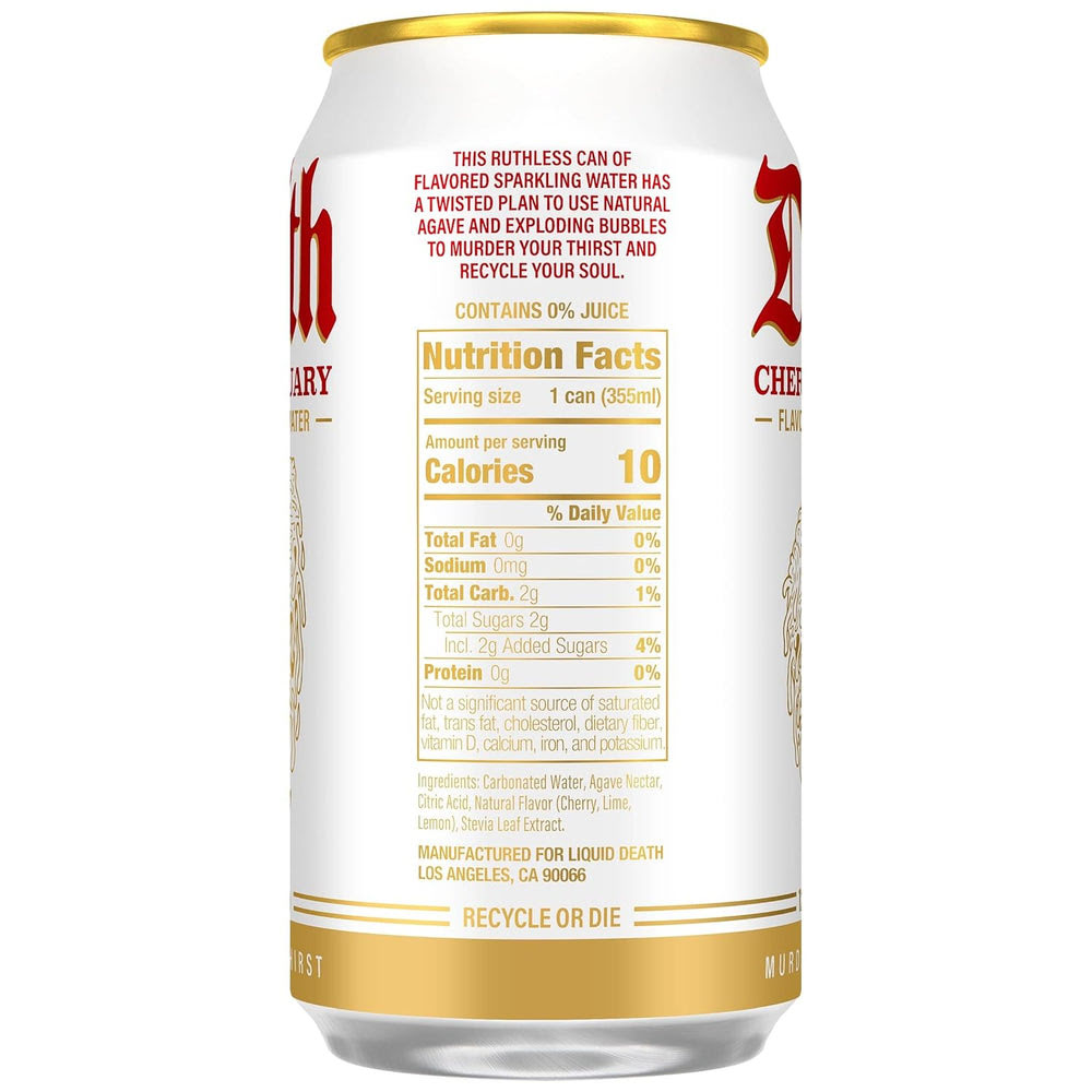 Alternative view of Liquid Death Soda-Flavored Sparkling Water - Cherry Obituary, Less Sugar*, Huge Flavor, No Caffeine, No Artificial Sweeteners, 12 Fl Oz (Pack of 12)