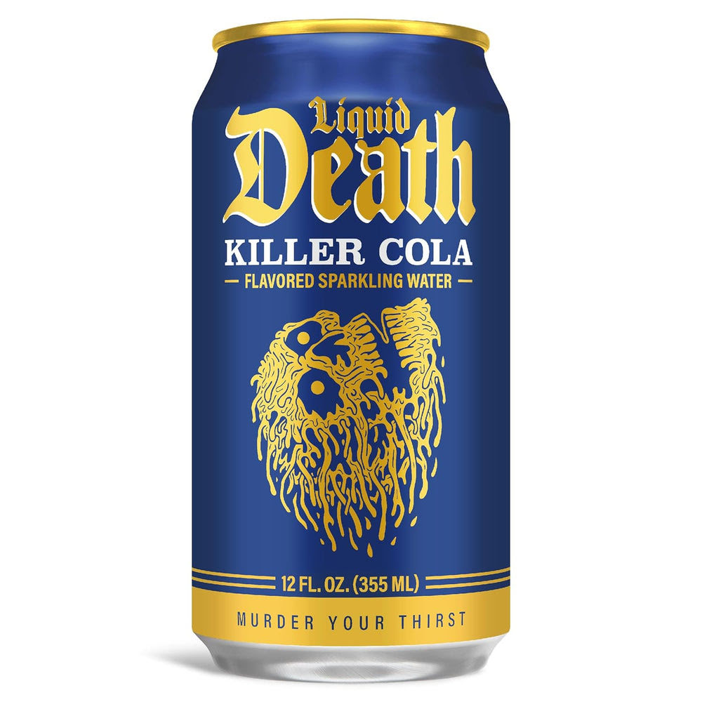 Alternative view of Liquid Death Soda-Flavored Sparkling Water - Killer Cola, Less Sugar*, Huge Flavor, No Caffeine, No Artificial Sweeteners, 12 Fl Oz (Pack of 12)