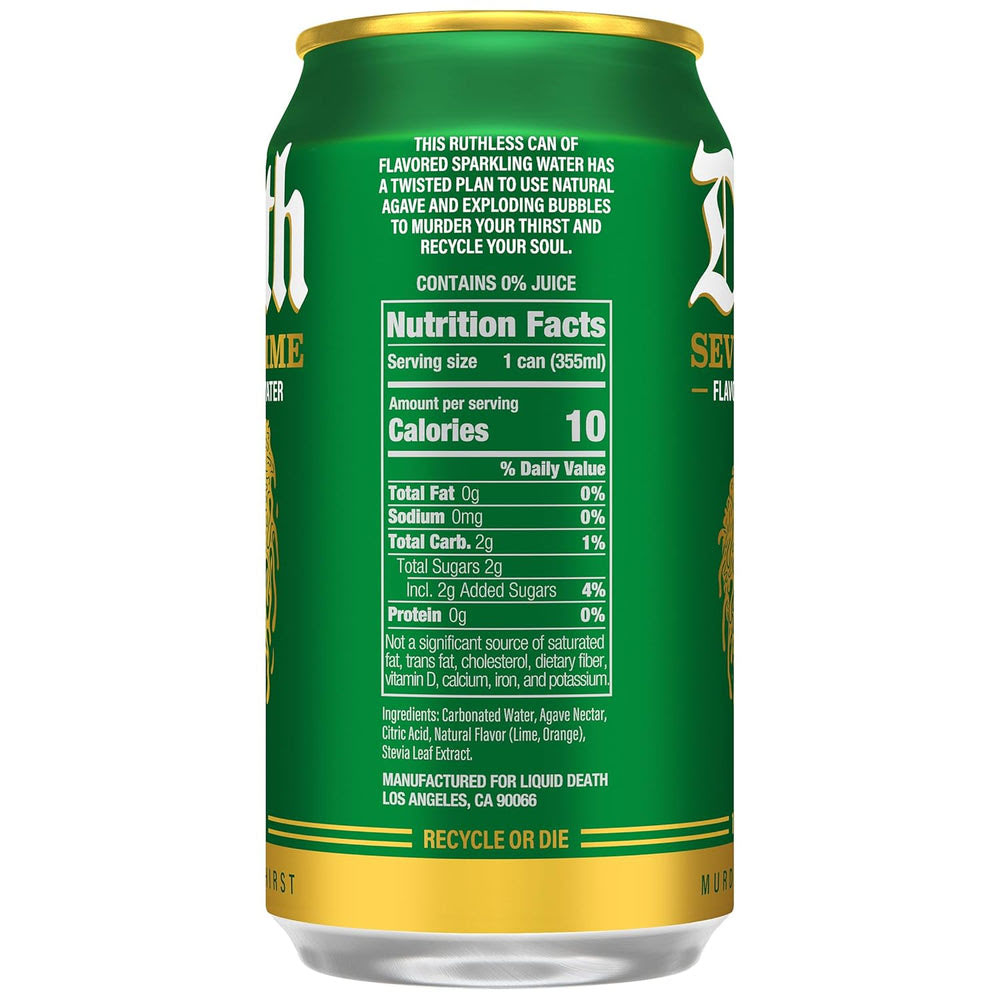 Alternative view of Liquid Death Soda-Flavored Sparkling Water - Severed Lime (Classic Lime Soda), Less Sugar*, Huge Flavor, No Caffeine, No Artificial Sweeteners, 12 Fl Oz (Pack of 12)