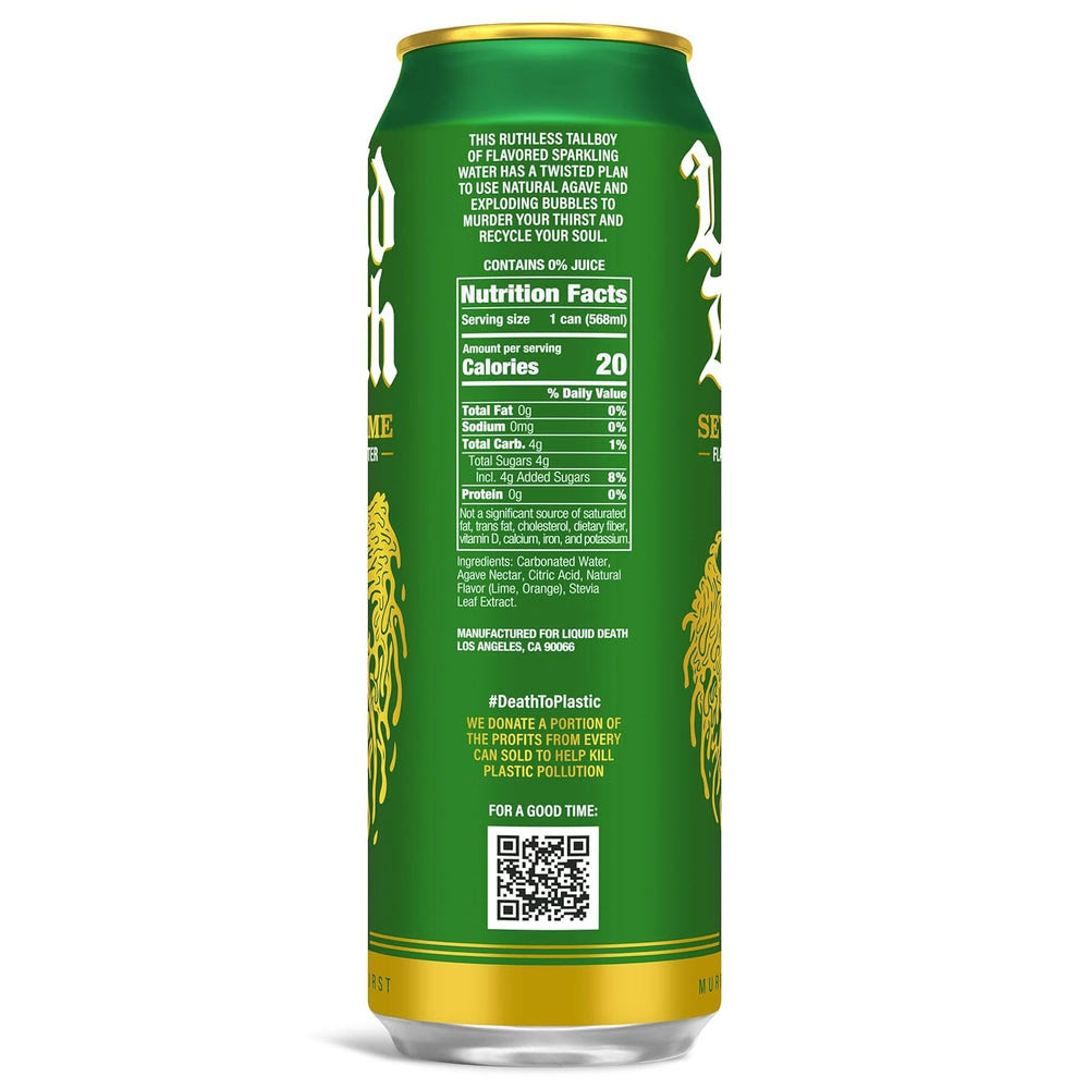 Alternative view of Liquid Death Soda-Flavored Sparkling Water - Severed Lime (Classic Lime Soda), Less Sugar*, Huge Flavor, No Artificial Sweeteners, King Size 19.2 Fl Oz (Pack of 12)